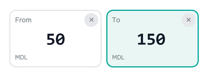 the “From” / “To” fields filled in, on the controlled amount entry screen.