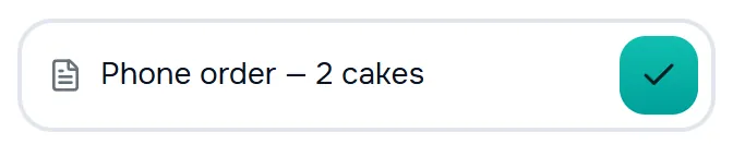 the “Description (optional)” field with text typed in and the check-mark button active — before applying.