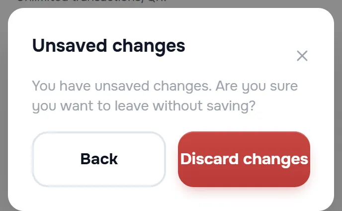 the “Unsaved changes” warning when leaving the screen with unapplied changes.
